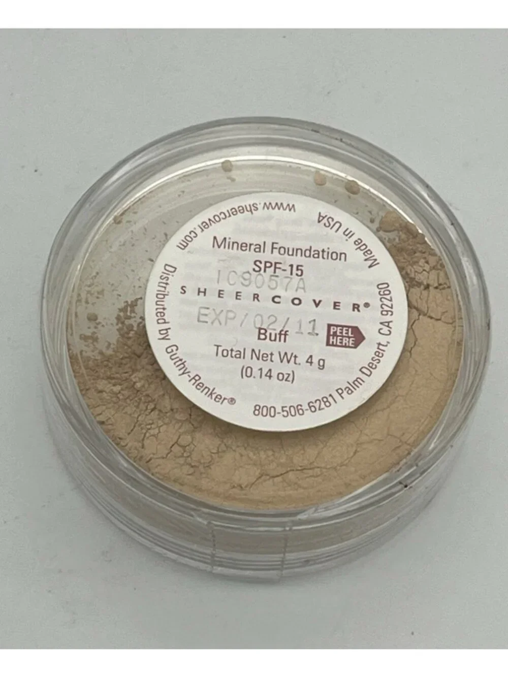 Sheer Cover Mineral Foundation SPF15 Buff Loose Powder Total Net Wt 4g / 0.14 oz
